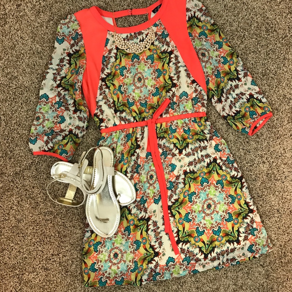 C. Luce Orange Aztec Print Sundress